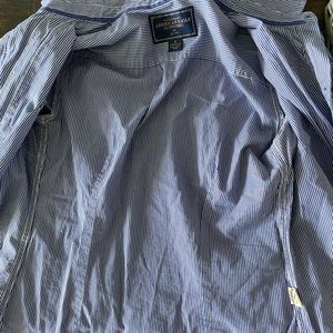 Blue and White Striped Summer Collared Shirt